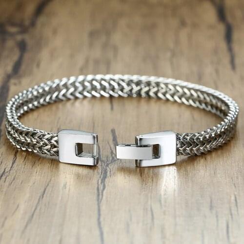 Bracelet men wholesale stainless steel male bracelet chain on hand accessories charm bracelets men bangles hip hop punk jewelry