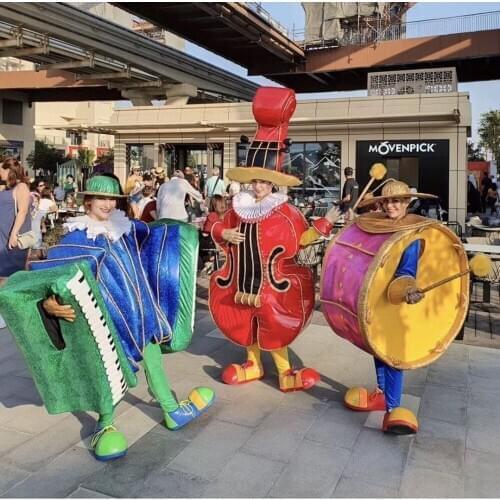 Music theme guitar drums halloween christmas party Customized costumes for parade commercial performance dolls