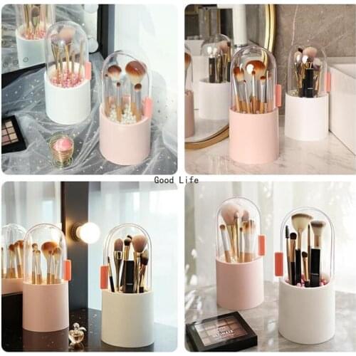 Makeup Brush Storage Box Makeup Organizer Cosmetics Lipstick Display Stand Eyebrow Pencil Barrel Plastic Box Dustproof Large