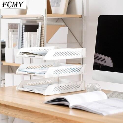 File Tray Envelope Tray Horizontal File Rack 3-layer Stackable Design A4 Paper Storage Box Desktop Supplies office accessories