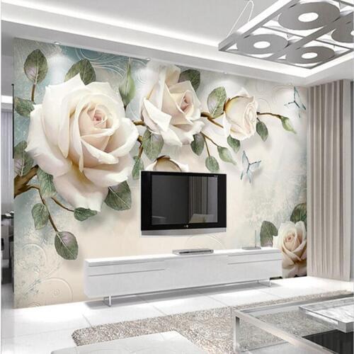 Custom 3D Photo Wallpaper Murals European Style Modern Hand Painted Florals Oil Paintings Backdrop Decorative Paintings Mural