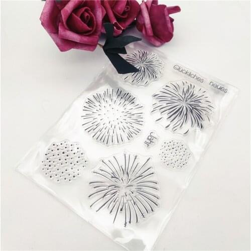 11*16CM Fireworks Transparent Clear Stamps / Silicone Seals Roller Stamp For DIY Scrapbooking Photo Album/Card Making