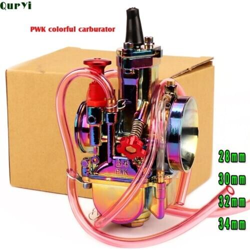 Colorful 28 30 32 34 MM Motorcycle PWK Multicolored Carburetor Carb For 110- 250 CC 2T 4T 2 Stroke Engine Scooter Dirt Pit Bike