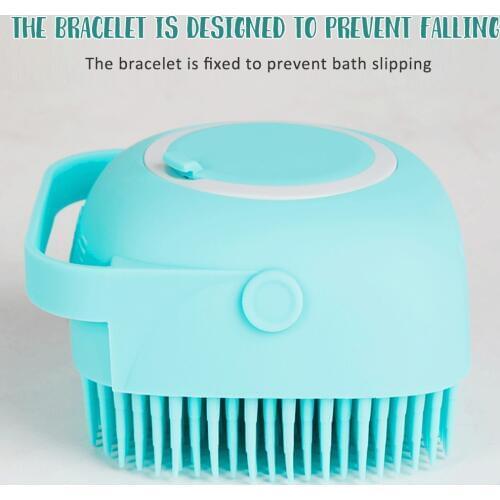 Pet Bath Spa Brush Multifunction Dog Cat Soft Head Massage Brush with Shampoo Dispenser Dog Hair Washing Comb Body Shower Brush