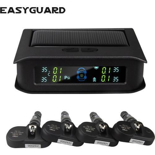 EASYGUARD T168N TPMS tire pressure monitoring system internal sensor support PSI BAR solar energy LCD display chargeable display