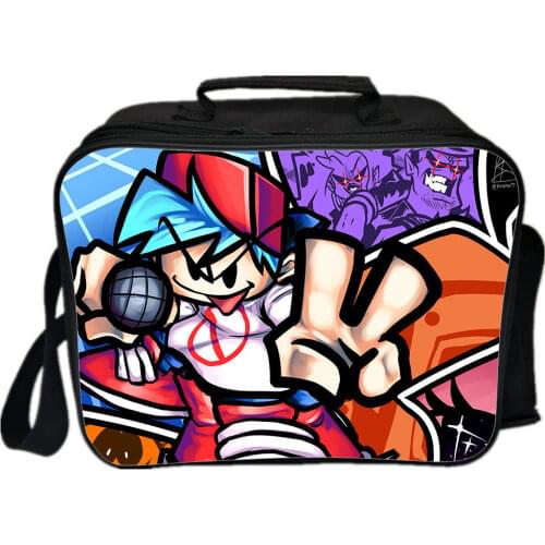Game Friday Night Funkin Lunch Bag Boy Girl School Portable Lunch Bag Game Printed Cartoon Food Box Children Picnic Box Mochila