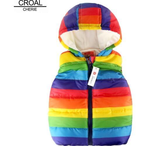 CROAL CHERIE Warm Fleece Girls Boys Vest For Kids Winter Waistcoat For Boy Colorful Snowsuit Windproof Baby Girls Clothes
