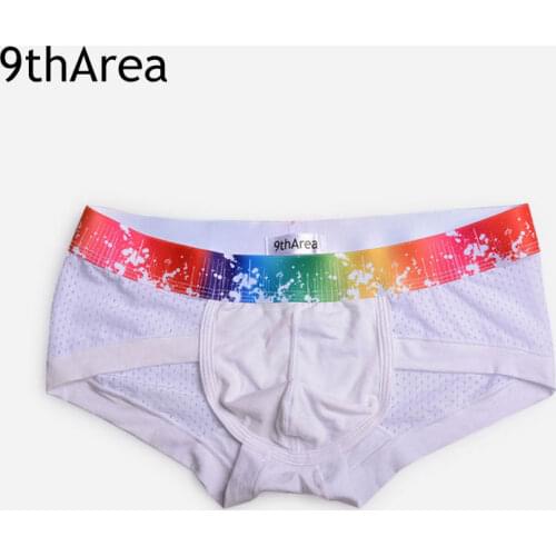 9thArea men underwear briefs hollow out Design Colorful belt Cooling Summer Style soft Modal cotton mens underpants male sexy