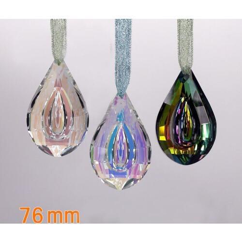 DIY 76x47mm Gorgeous Glass crystal chandelier parts pendant Different Rainbow Colors Suncatcher Wedding Decoration 3pcs/lot