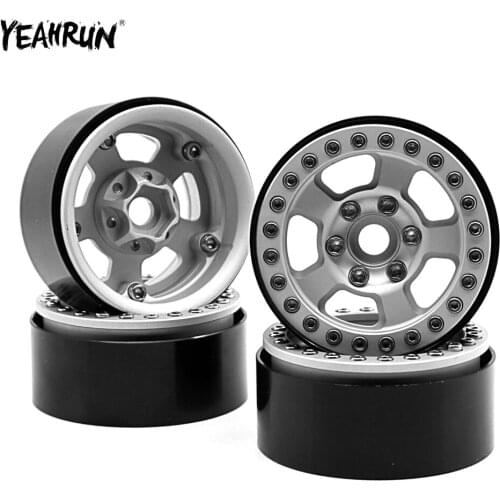 YEAHRUN Metal Alloy 1/10 RC Rock Crawler 1.9inch Beadlock Wheel Rims For Axial SCX10 90046 Tamiya CC01 D90 RC Car Parts
