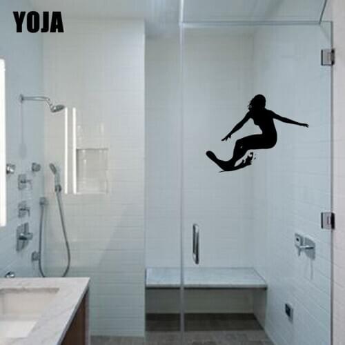 YOJA 20x26.5CM Bathroom Shower Handsome Girl Decal Home Wall Sticker Decoration G2-0304