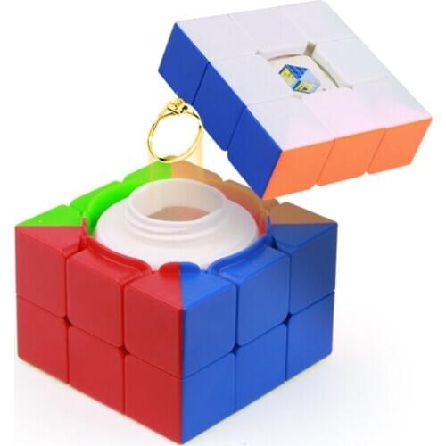 YuXin 3x3x3 BOX Magic Cube Professional Stickerless Magic Cube Black Puzzle Twist Educational Toys Christmas gifts for Children