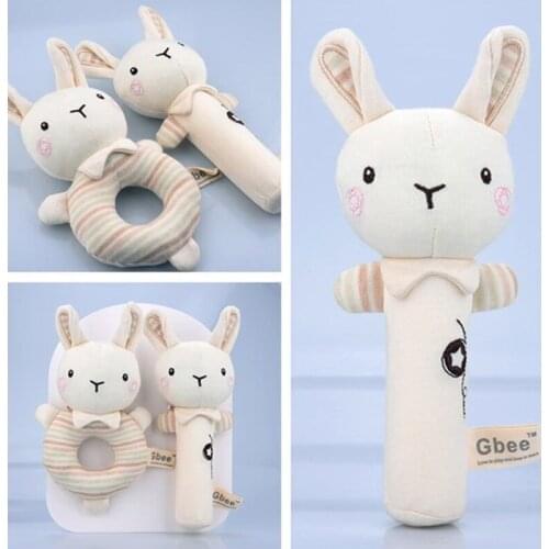 1Pc Baby Rattles Soft Cartoon Cute Plush Animal Rattles Toys Child Educational Handbells Soft Toddler Baby Comfort Toys