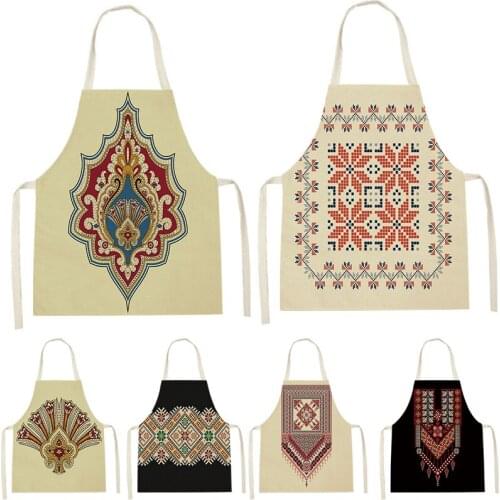 1 Piece Hanging Pattern Fan-Shaped Printing Sleeveless Apron ChildrenS Home MenS And WomenS Anti-Fouling Apron Kitchen Bib