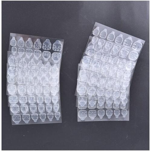 10Sheet/pack Double Sided Adhesive Tapes Stickers Transparent Fingernail Art False Nail Tips Extension Tools