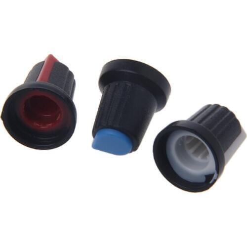 10 Pcs Potentiometer Shaft Control Rotary Knob Cap 15mmx17mm L15
