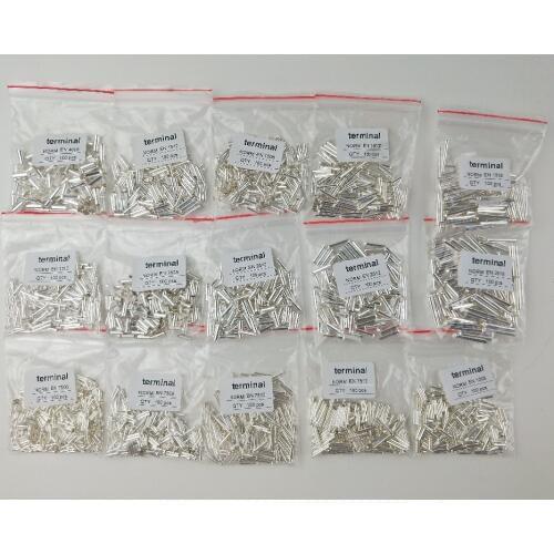 100PCS EN0508 -EN1510 tubular bare end, needle head cold junction terminal, tube type pin, brass bare copper tube, copper joint