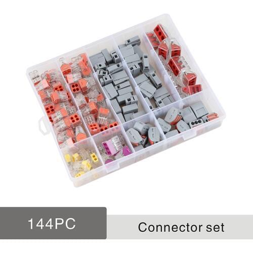 144PC/Box Wire Connector Wiring Terminal Mini Fast Compact Connectors Push-in Universal 0.08-4mm 400V 32A