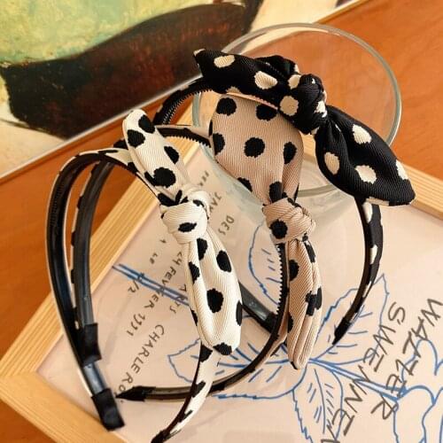 2020 New Children Cute Polka Dot Knotted Bow Hairbands Girls Lovely Toothed Hair Hoop Headbands Kids Headwears Hair Accessories