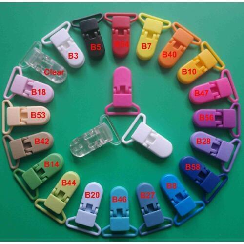460pcs 25MM D Shape Plastic/Suspender Clips,With Gripping Teeth For Binky/Paci/Pacifier/Bib/Toy Holder Clip,Mix 20 Colors