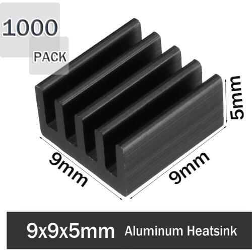 1000Pcs Gdstime 9x9x5mm Aluminum Radiator Heatsink Raspberry PI Accessories Heatsink Cooler for cooling VRM Stepper Driver