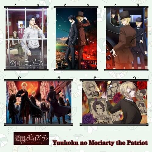 Anime William James MORIARTY THE PATRIOT Sebastian Moran Cosplay Poster Scroll Mural Wall Hanging Poster Otaku Home Decor Gifts