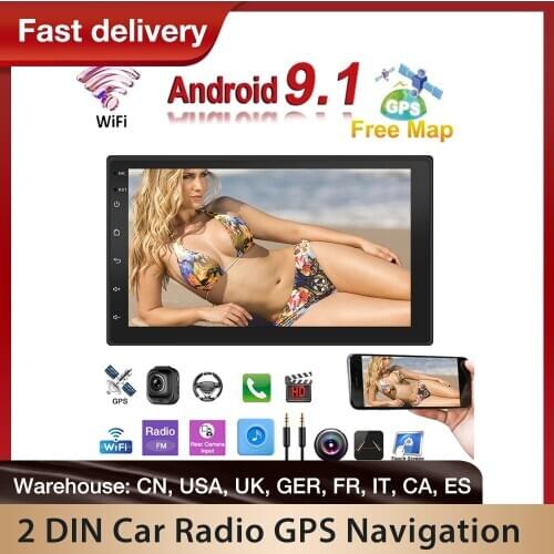 2 Din Android 9.1 Car Radio Car Multimedia Player MP5 Player GPS Navigation Touch Screen Car Stereo Bluetooth MP5 Player