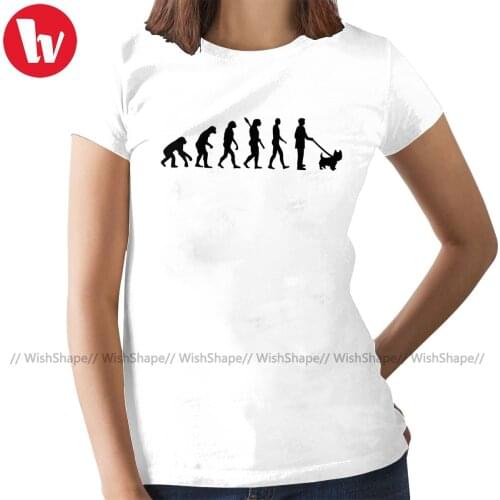 West Highland White Terrier T-Shirt Evolution Westie T Shirt Short-Sleeve Cotton Women tshirt Ladies Tee Shirt