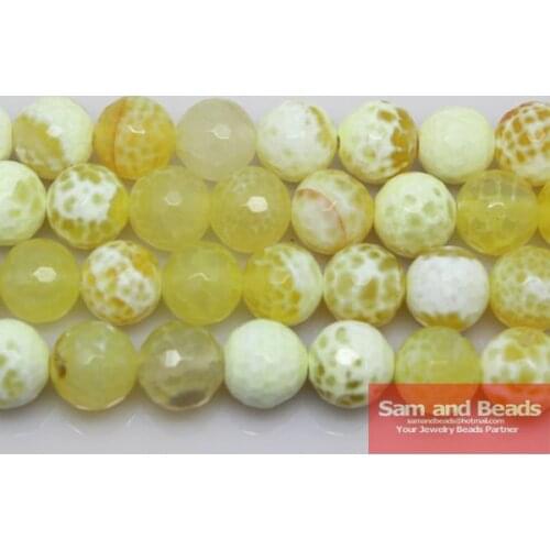 Free Shipping Natural Stone Faceted Yellow Crab Agata beads 16" Strand 6 8 10 12MM Pick Size For Jewelry FCA03