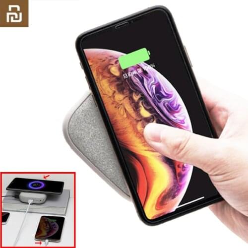Youpin SOLOVE 10000 mAh Wireless QI Charger Dual USB Power Bank 10000mAh Fast Charging External Battery Pack for iPhone Samsung