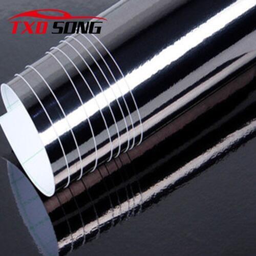 Good quality Black chrome mirror car wrap film with air free bubbles by free shipping With Size: 10/20/30/40/50/60x152CM/LOT