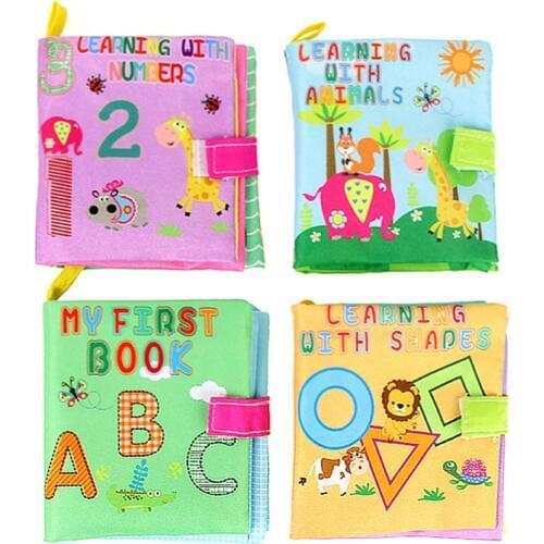 Baby Kids Cloth Books Animal Alphanumeric Digital Graphic Recognition Soft Development Instructional Aid Educational Toy Gift