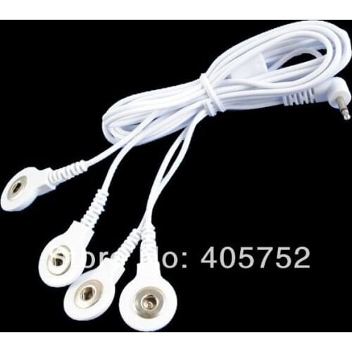 DHL Freeshipping1000pcs DC 2.5MM 4 in 1 Head electrode wires /cable for digital therapy machine ,tens machine ,slimming massager