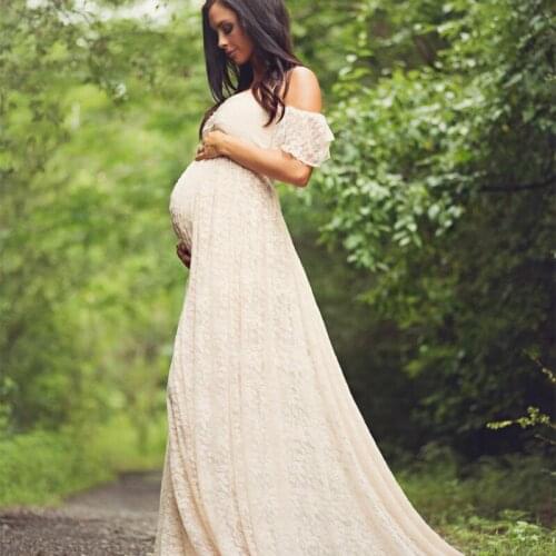 Trailing Dress Maternity Photography Props Pregnancy Dress Photography Clothes For Photo Shoot Pregnant Dress Lace Maxi Gown