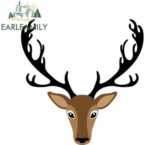 EARLFAMILY 13cm x 13cm for Elk Cartoon Car Stickers Helmet Motorcycle Sunscreen Vinyl JDM Bumper Trunk Truck Graphics Fine Decal