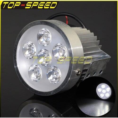 12V 18W 6 LED Headlight Driving Spot Light Fog Headlamp Motorcycle For Honda Chopper Bobber Cafe Racer