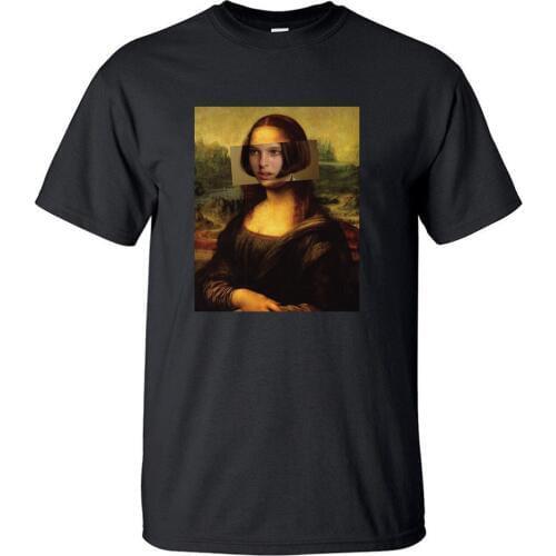 Mona Lisa Leon Mathilda T Shirt Men Funny Tshirt 2019 Summer Cotton Black Gray Print Loose Short Sleeve T-shirt Vintage Top Tees
