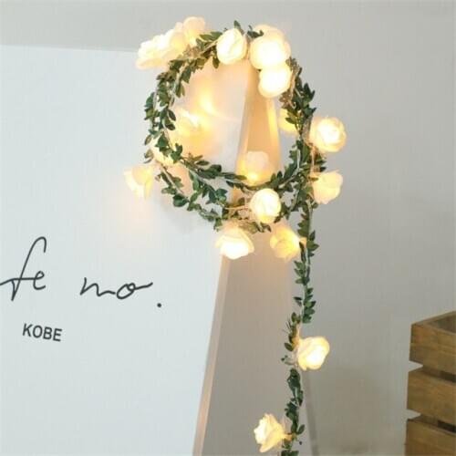 2m 20 Leds Artificial Flowers Leds String Lights Fairy Battery Powered Garland for Outdoor Room Decor Christmas Decoration Noel