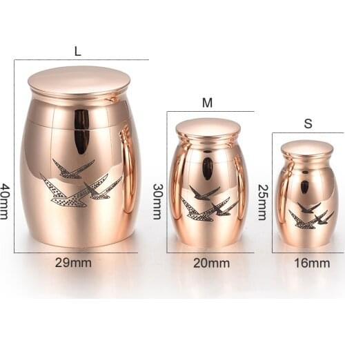 IJU013 New Mini Stainless Steel Funeral Urn Cremation Memorial Ashes Holder Urns for Pet/Human Keepsake Jewelry & Free Engraving