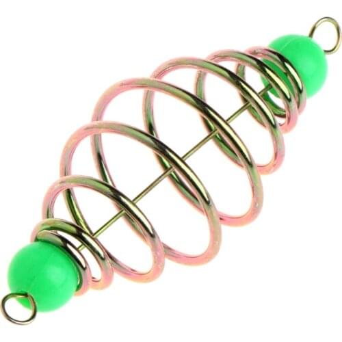 J6PF 10 Pcs/Set Fishing Bait Spring Lure Inline Hanging Tackle Stainless Steel Feeder