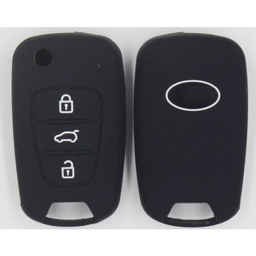 KAPU 100% Silicone Car Key Cover Case for Hyundai I30 I35 K2 K5 IX35 I20 Sportage Sorento 3 Buttons Fold Shockproof Wearproof