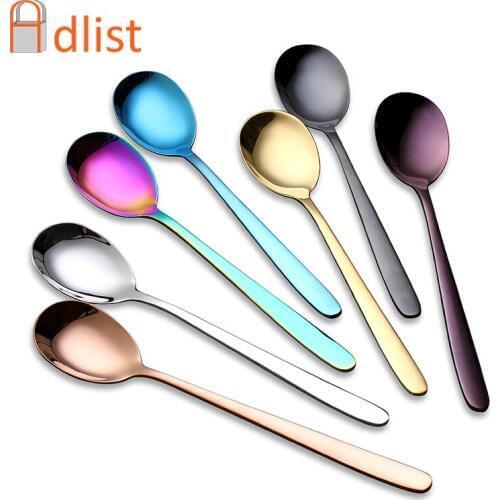 2pc Ice Scoop Colour Spoon Rice/Salad Tableware Colorful Spoon Teaspoon accessories Long Handle Spoons Milk Coffee Spoon