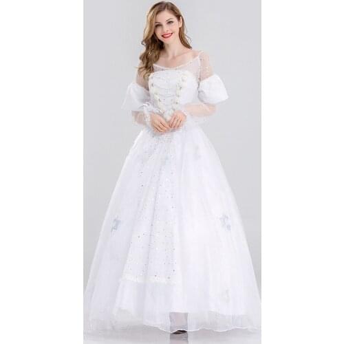 Cosplay Costume The White Queen Mirana Fancy Dress Adult Halloween Costumes Mirana White Dress