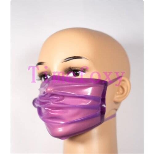 100% purple transparent Latex face Hood Mask Halloween hood masks rubber mask valentines gift Costumes props