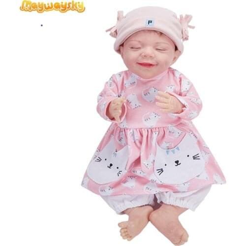 Maywaysky Silicone Reborn Doll Kit Hand Print Smiley Face Little Real Baby With Pacifier Children Toy