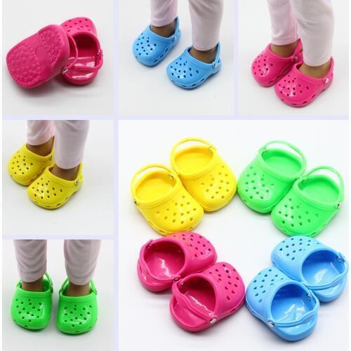 Fashion Summer Beach Sandals Slippers Shoes for 18inch Girl Dolls Fit 43cm Baby Dolls Toy Girls Gift Clothes Accessories