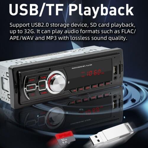 Multimedia Car Stereo Stereo Receiver Single Din Bluetooth Audio USB Port