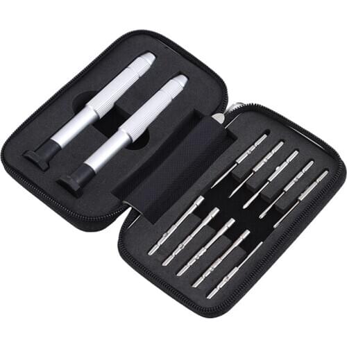 1Set Of Multifunctional Glasses Watch Repair Tools Precise Screwdriver Set Watches Hex Tools Handle Cutter Head Parts