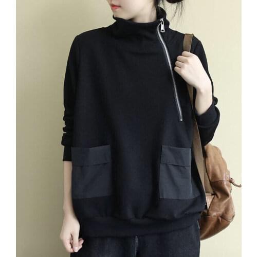 2020 New Women Cute Hoodies Pullover Female Autumn Winter Loose Thick Long Sleeve Turtleneck Causal Fashion Sweatshirt E192