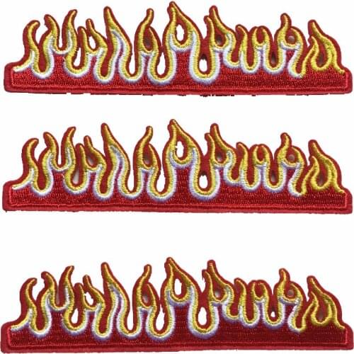 New Arrival Flame Strip Patches for Clothes Iron on Embroidered Appliques DIY Sewing Accessories Decoraton Patches 10PCS/lot